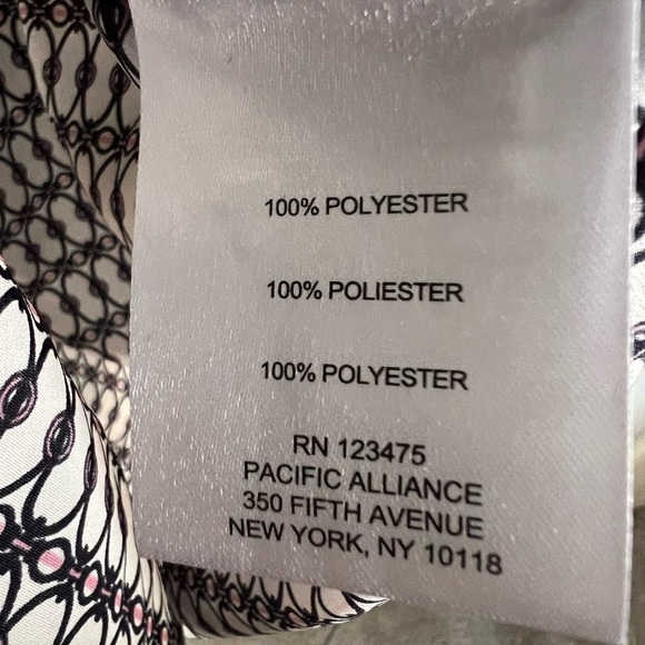 Jones New York long roll tab sleeve front pockets v neck blouse brown pink XL - Picture 8 of 8